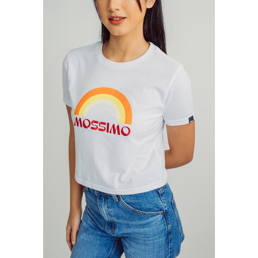 Mossimo White Mossimo Retro Rainbow Print Classic Crop - Mossimo PH