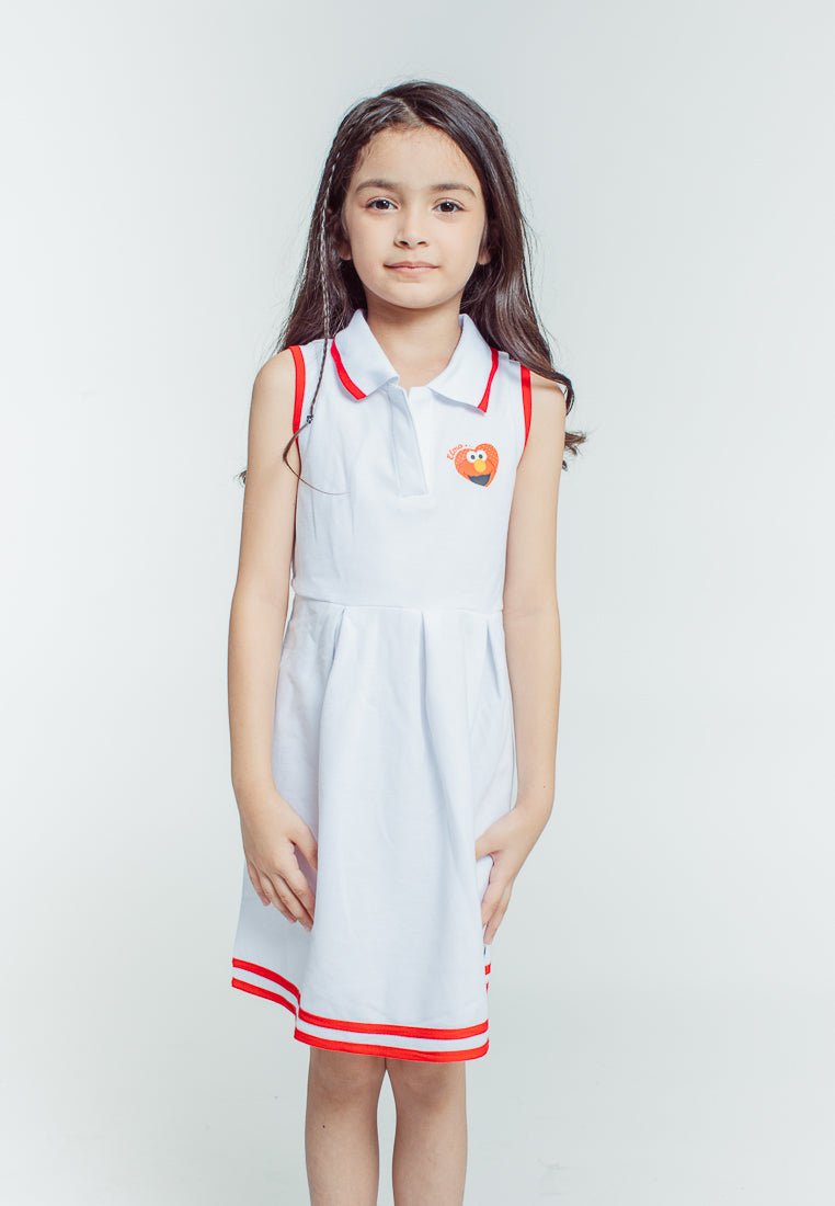 Mossimo White Sesame Street Kids Girls Sleeveless Collared Dress with Heat Press Print - Mossimo PH