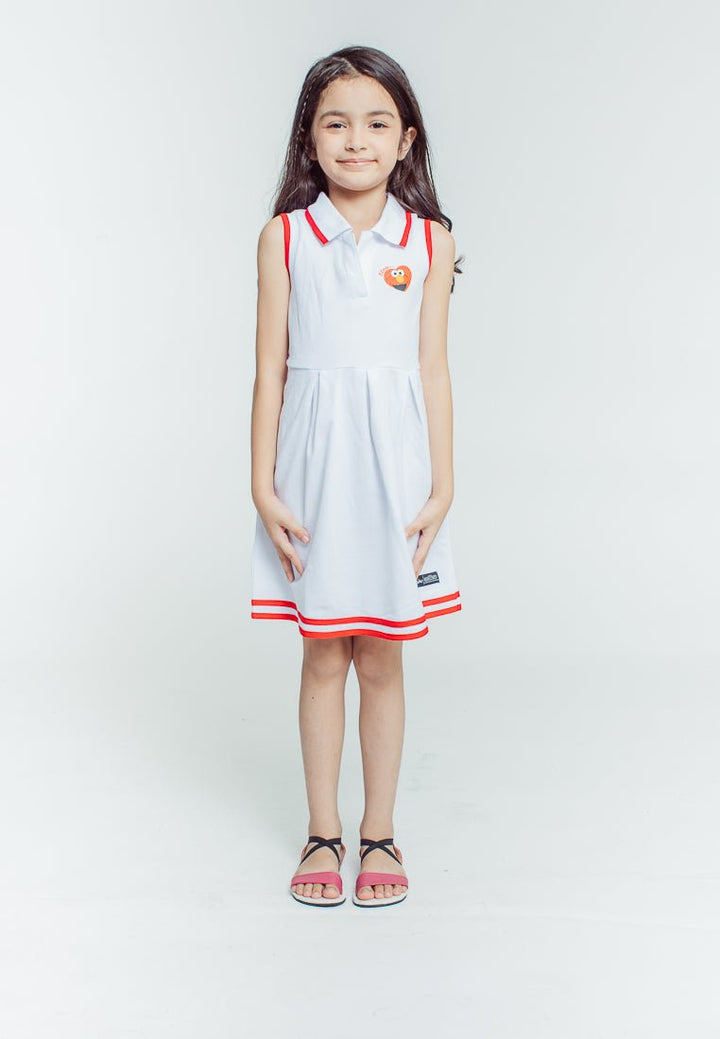 Mossimo White Sesame Street Kids Girls Sleeveless Collared Dress with Heat Press Print - Mossimo PH