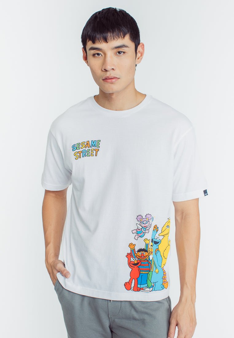 Mossimo White Sesame Street with Flat Print Oversized Fit Tee - Mossimo PH