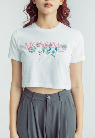 Mossimo White with High Density Print and Soft Touch Vintage Cropped Fit Tee - Mossimo PH