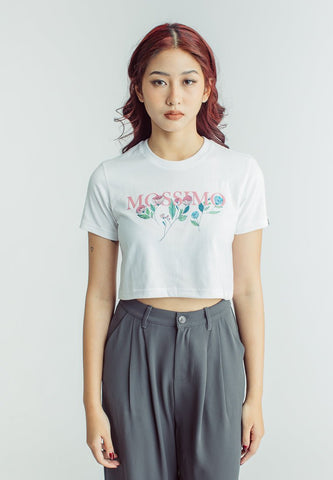 Mossimo White with High Density Print and Soft Touch Vintage Cropped Fit Tee - Mossimo PH