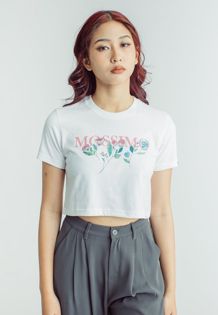 Mossimo White with High Density Print and Soft Touch Vintage Cropped Fit Tee - Mossimo PH