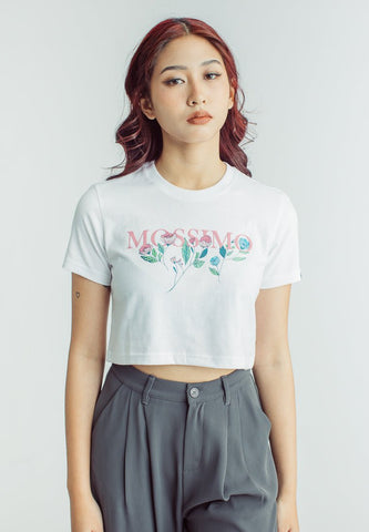 Mossimo White with High Density Print and Soft Touch Vintage Cropped Fit Tee - Mossimo PH