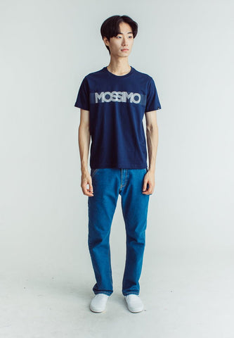 Navy Blue Basic Round Neck with Big Branding Flat Print Muscle Fit Tee - Mossimo PH
