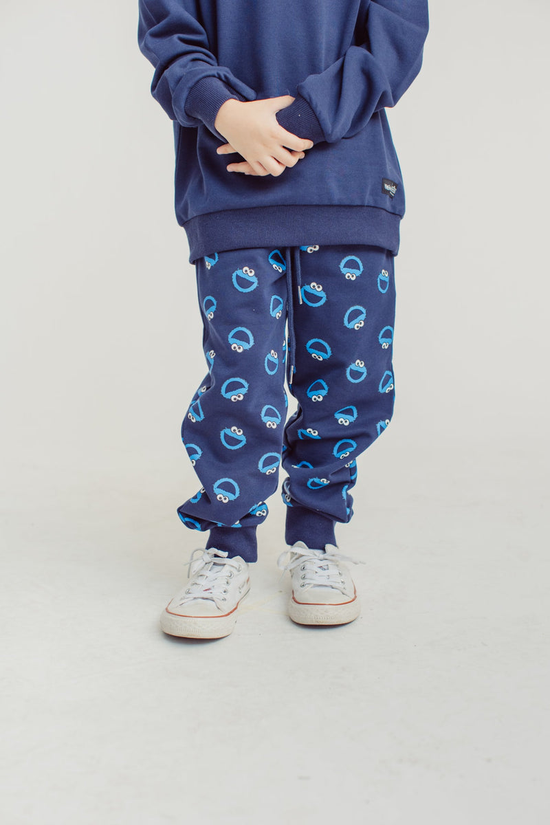 Navy Blue Cookie Monster Pullover and Jogger Kids Set - Mossimo PH