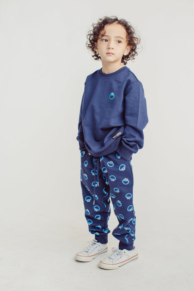 Navy Blue Cookie Monster Pullover and Jogger Kids Set - Mossimo PH