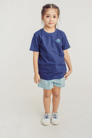 Navy Blue Cookie Monster with Embroidery Basic Tshirt - Mossimo PH