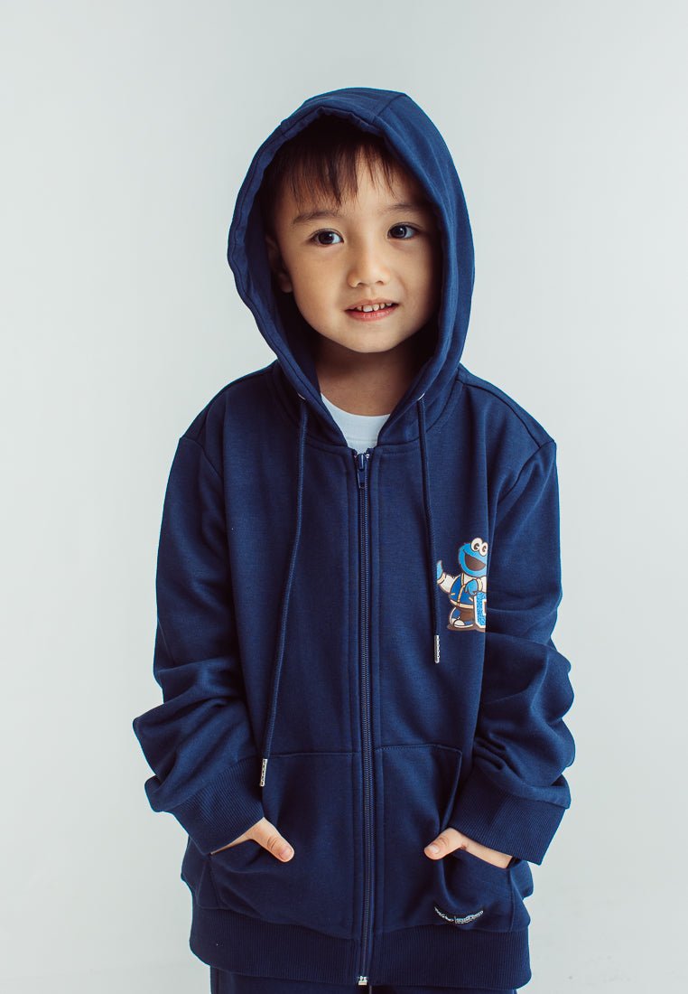 Navy Blue Sesame Street Cookie Monster Hoodie Jacket with Zipper - Mossimo PH