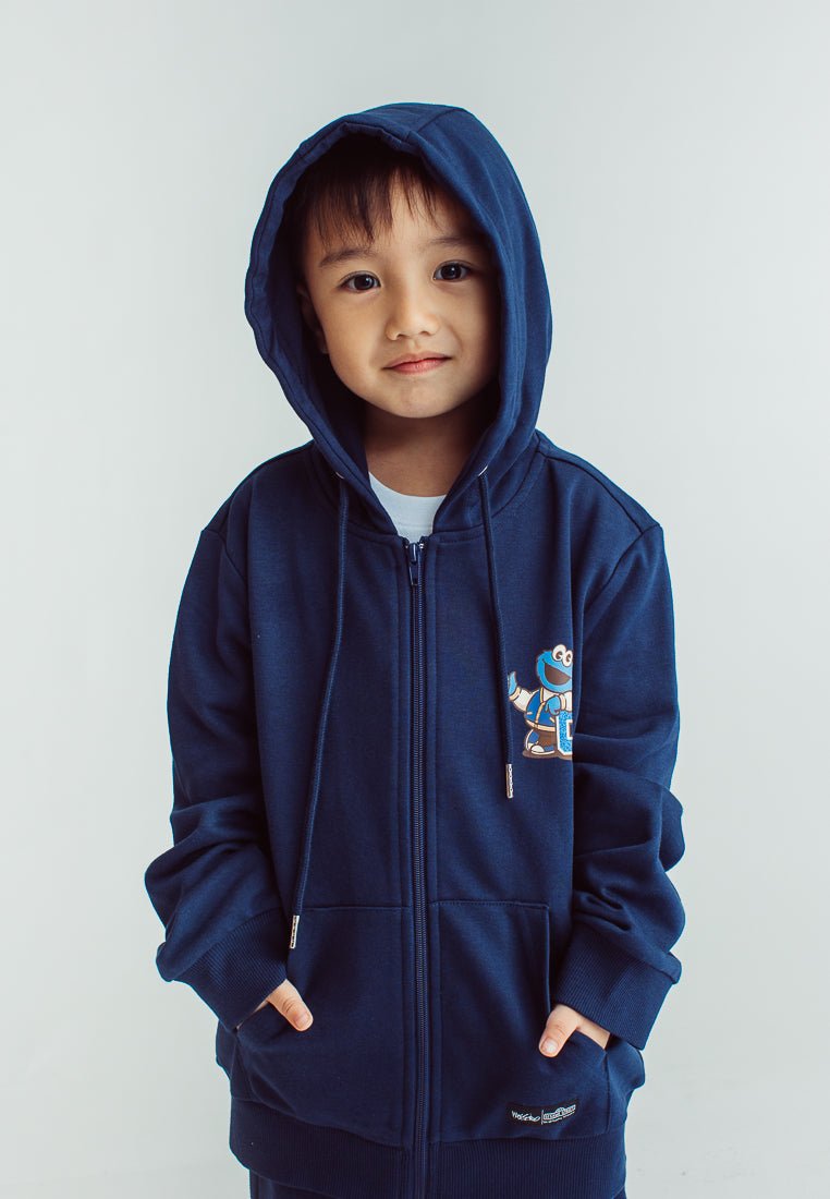 Navy Blue Sesame Street Cookie Monster Hoodie Jacket with Zipper - Mossimo PH