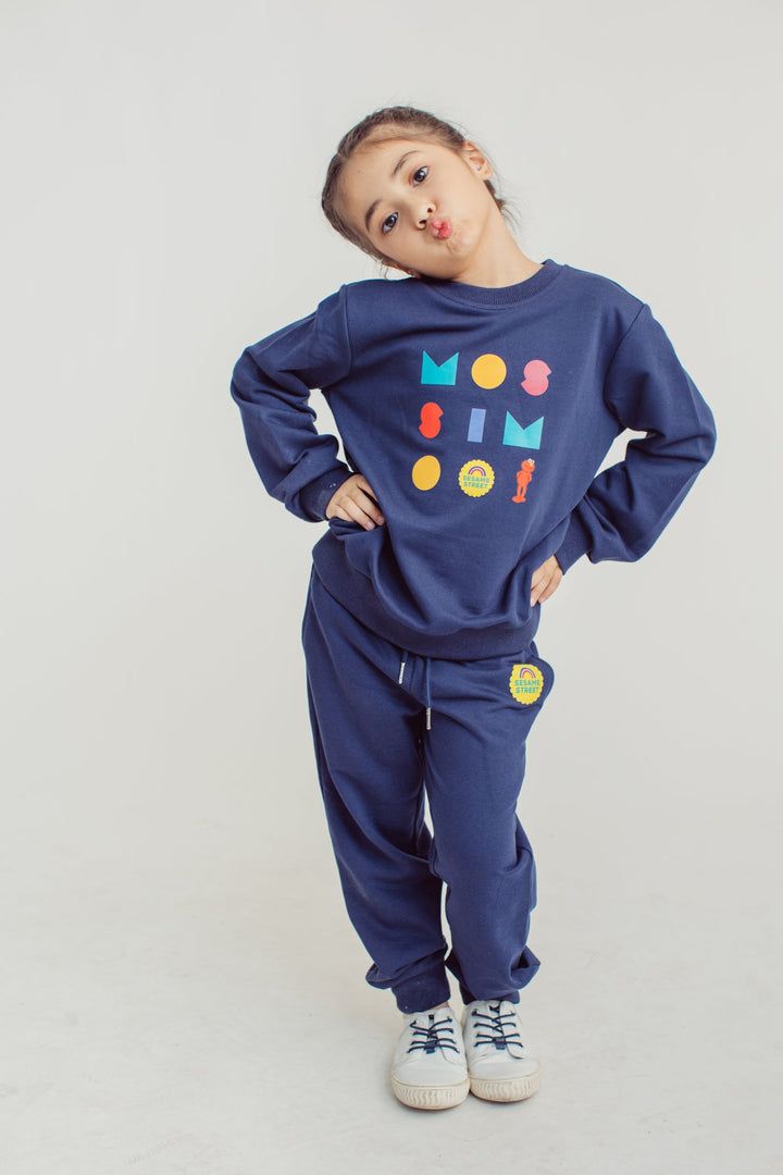 Navy Blue Sesame Street Pullover and Jogger Set - Mossimo PH