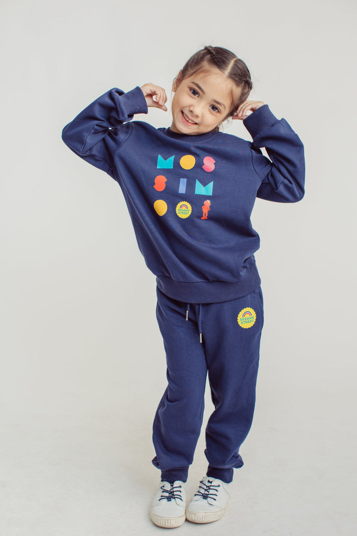 Navy Blue Sesame Street Pullover and Jogger Set - Mossimo PH
