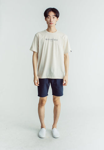 Oat Basic Round Neck with Flat Print Comfort Fit Tee - Mossimo PH