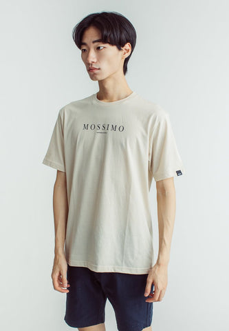 Oat Basic Round Neck with Flat Print Comfort Fit Tee - Mossimo PH