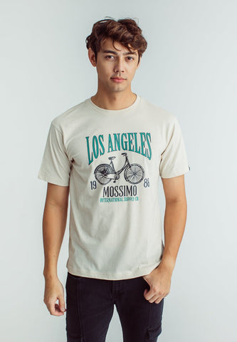 Oat Comfort Fit Basic Round Neck Tee with Flat Print - Mossimo PH