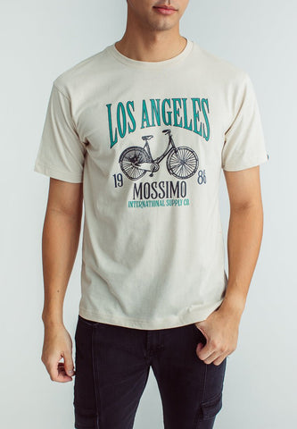 Oat Comfort Fit Basic Round Neck Tee with Flat Print - Mossimo PH