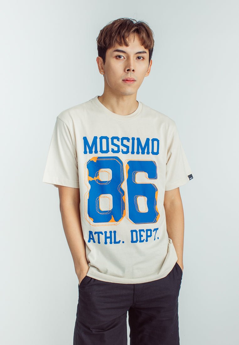 Oat Comfort Fit Basic Round Neck Tee with High Density and Flat Print - Mossimo PH