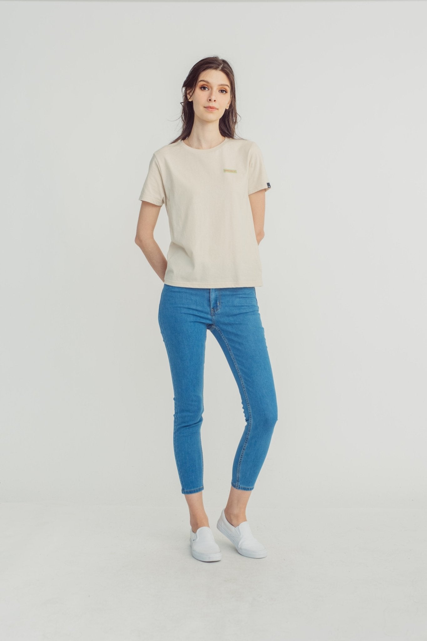Oatmeal Small Branding Classic Fit Tee - Mossimo PH
