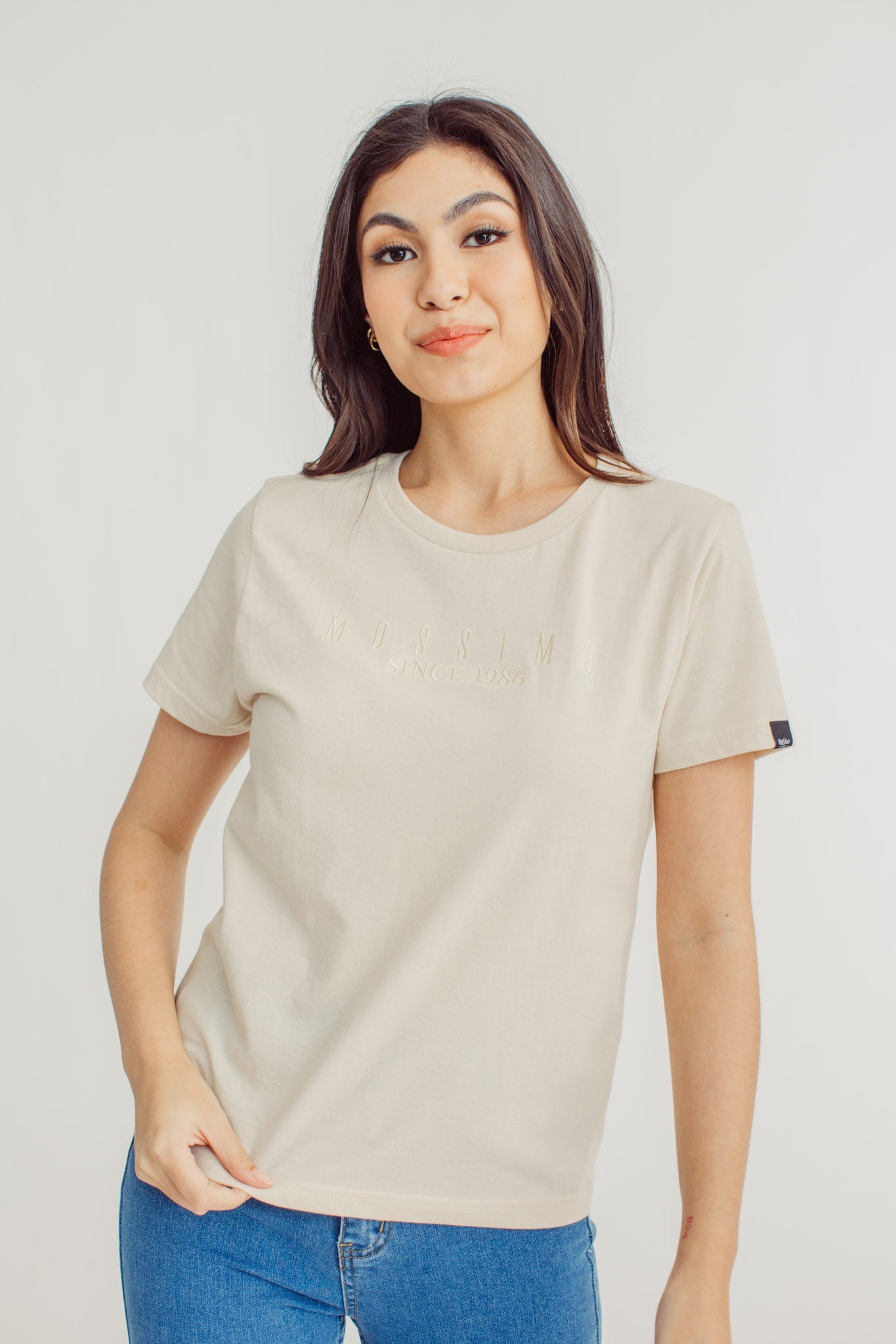 Oatmeal with Mossimo Since 1986 Embroidery Classic Fit Tee - Mossimo PH