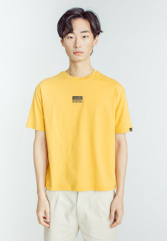 Ochre Basic Round Neck with High Density and Flat Print Urban Fit Tee - Mossimo PH