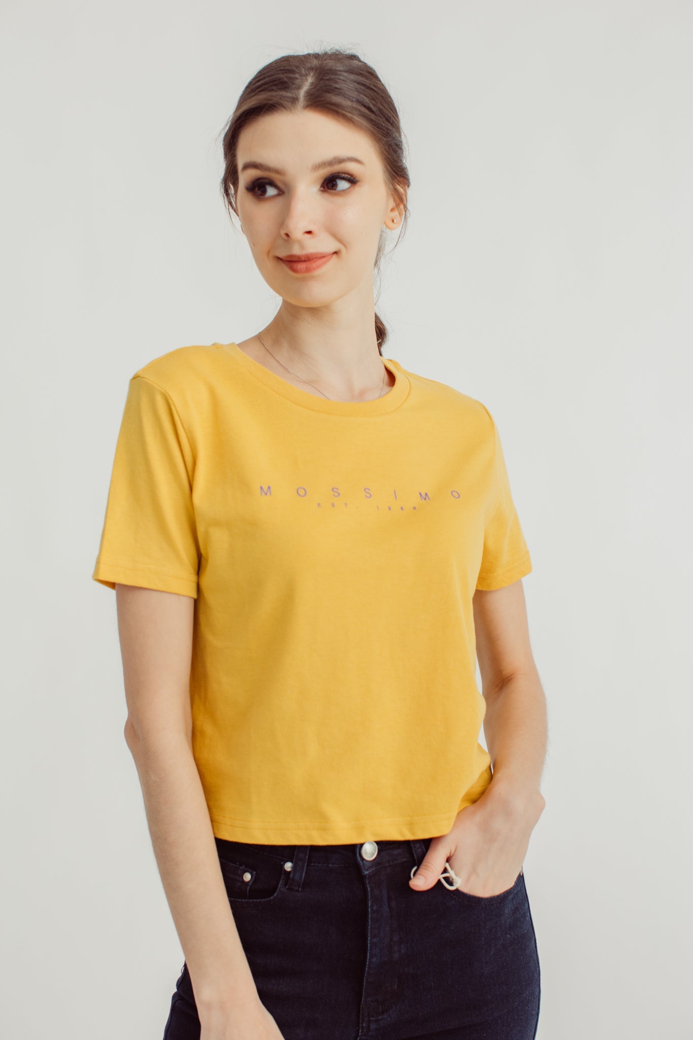 Ochre with Mossimo EST. 1986 Minimal Branding Classic Cropped Fit Tee - Mossimo PH