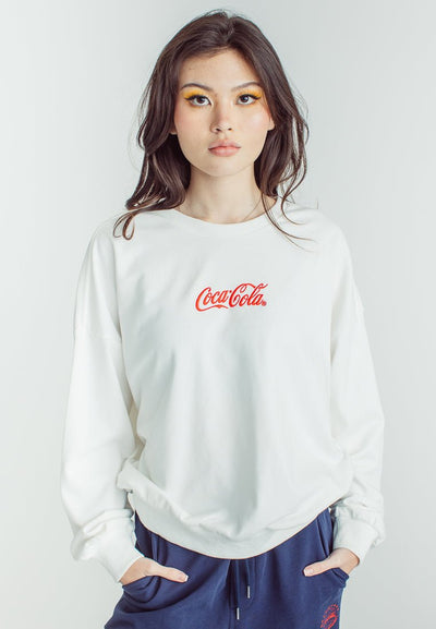 Off White Coca Cola Oversized Pullover with Embroidery & Flat Print - Mossimo PH