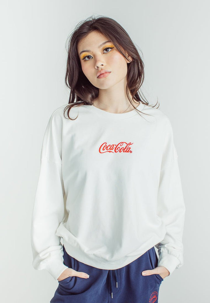 Off White Coca Cola Oversized Pullover with Embroidery & Flat Print - Mossimo PH