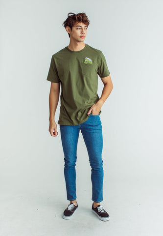 Olive Sesame Street with Oscar Soft touch Print on Functional Pocket Modern Fit Tee - Mossimo PH