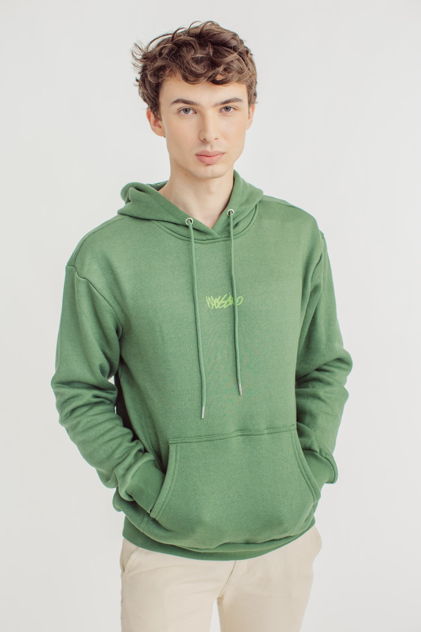 Olive with Group Back Design Oversized Hoodie - Mossimo PH