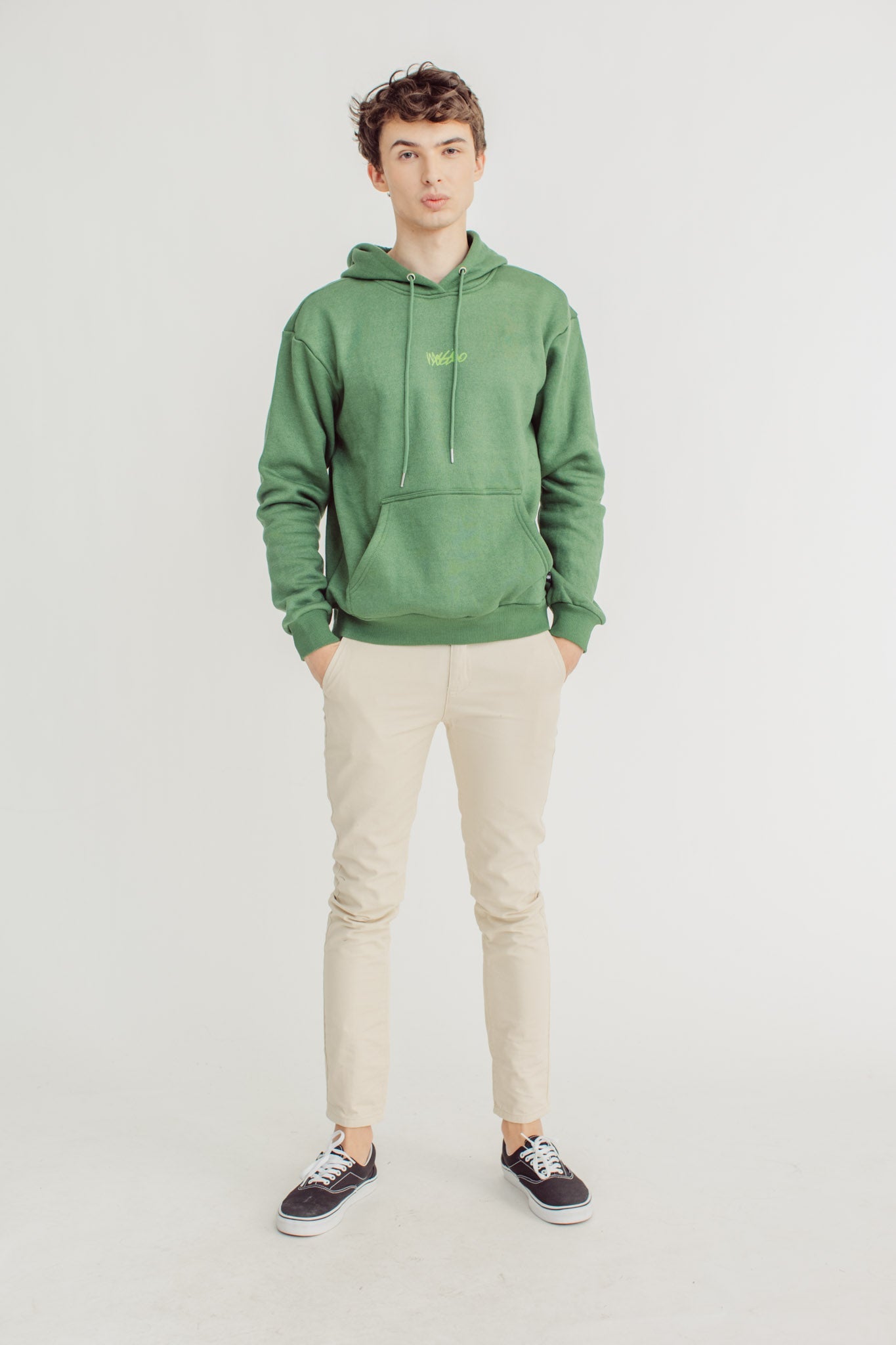 Olive with Group Back Design Oversized Hoodie - Mossimo PH
