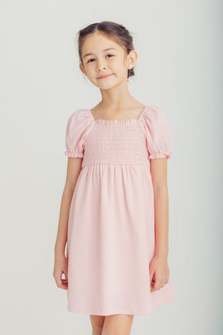 Pink Shirred Puff Sleeve A-Line Dress Kids - Mossimo PH
