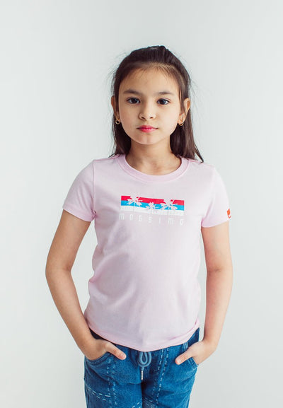 Pink with Palm Graphic Design Girls Basic Tshirt - Mossimo PH