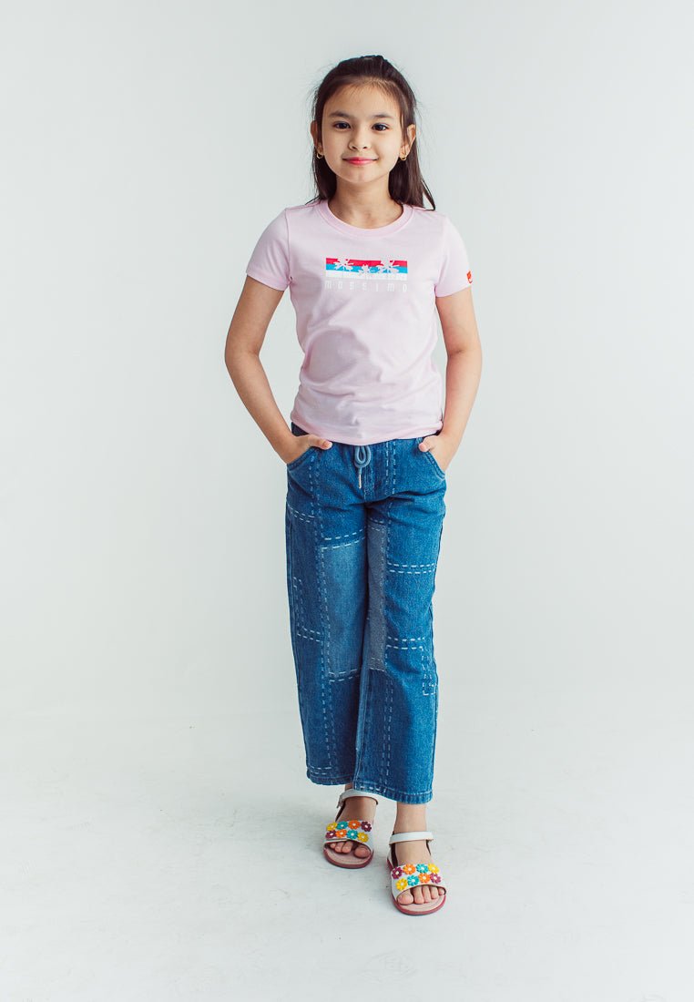 Pink with Palm Graphic Design Girls Basic Tshirt - Mossimo PH
