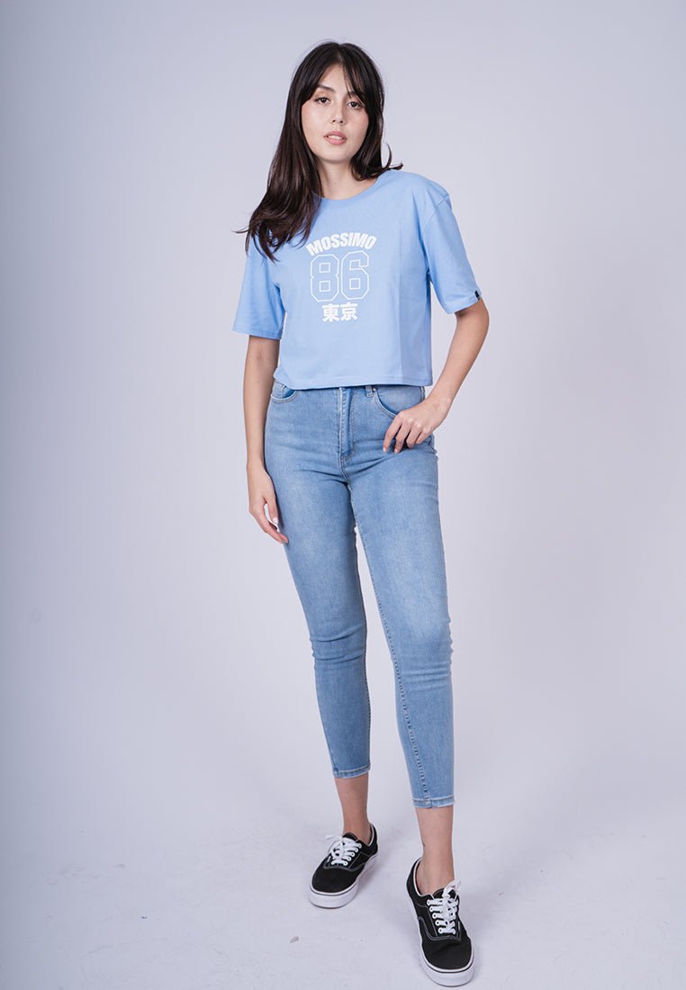 Placid Blue Mossimo 86 Tky Design with High Density Print Modern Cropped Fit Tee - Mossimo PH