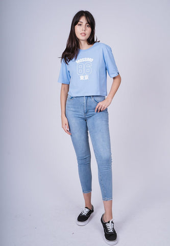 Placid Blue Mossimo 86 Tky Design with High Density Print Modern Cropped Fit Tee - Mossimo PH
