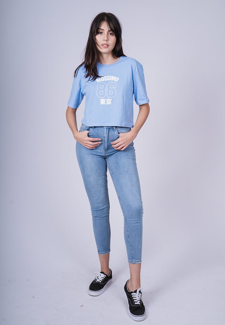 Placid Blue Mossimo 86 Tky Design with High Density Print Modern Cropped Fit Tee - Mossimo PH
