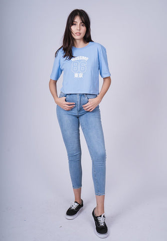 Placid Blue Mossimo 86 Tky Design with High Density Print Modern Cropped Fit Tee - Mossimo PH