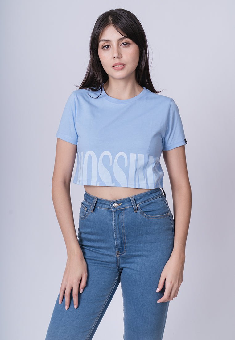 Placid Blue Mossimo Flat Print Super Cropped Fit Tee - Mossimo PH