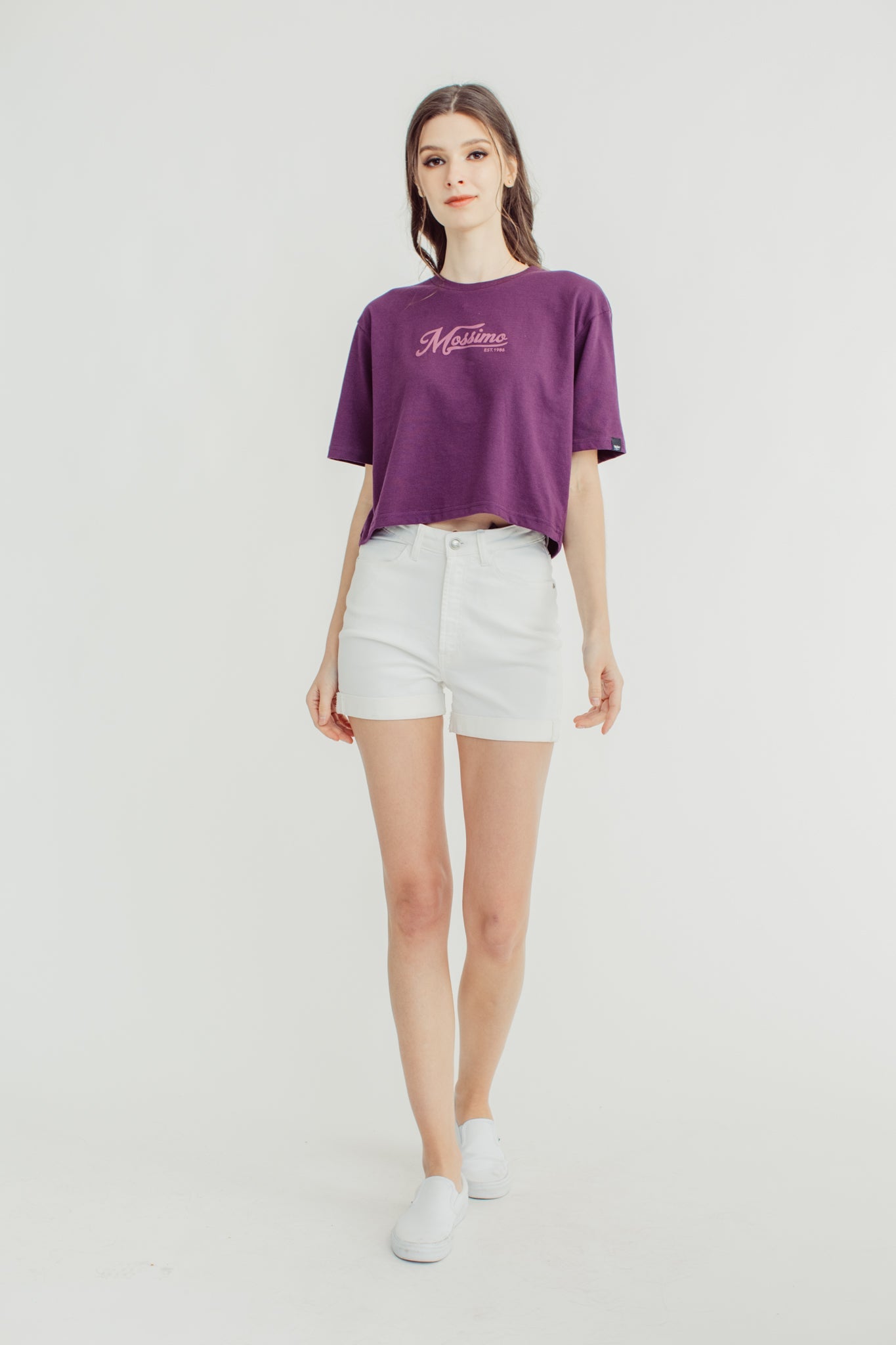 Potent Purple with Mossimo Script High Density Modern Cropped Fit Tee - Mossimo PH