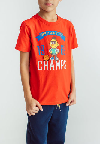 Red Sesame Street Kids Basic Tshirt with 1969 Champs Flat Print - Mossimo PH