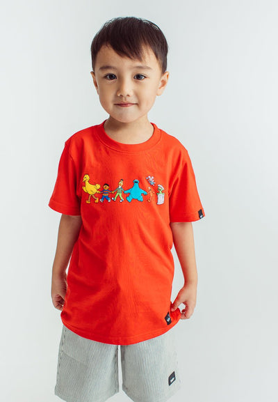 Red Sesame Street with Flat Print Kids Basic Tshirt - Mossimo PH