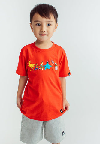 Red Sesame Street with Flat Print Kids Basic Tshirt - Mossimo PH