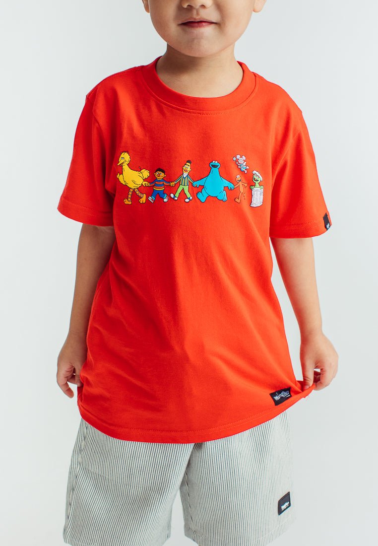 Red Sesame Street with Flat Print Kids Basic Tshirt - Mossimo PH