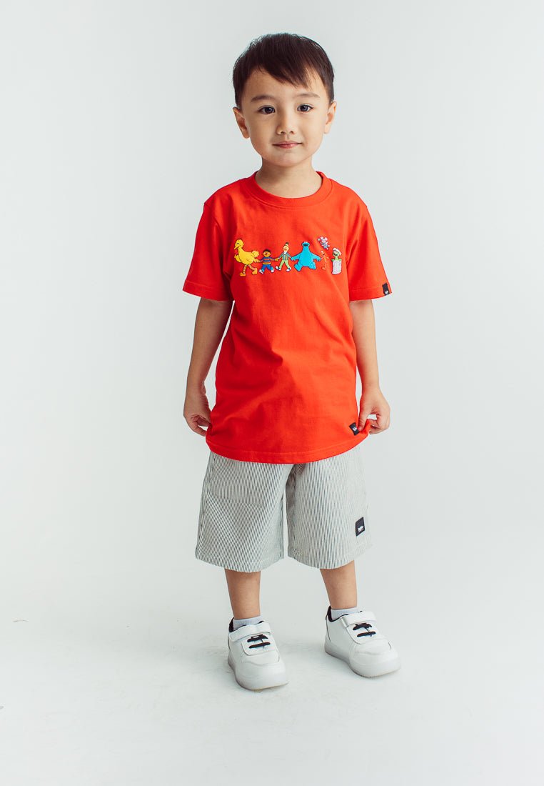 Red Sesame Street with Flat Print Kids Basic Tshirt - Mossimo PH