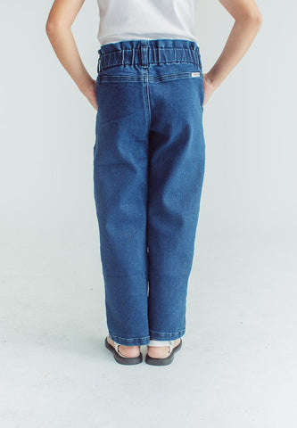 Rhea Dark Blue Relaxed Fit High Rise Jeans - Mossimo PH