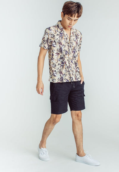 Richard Black Khaki Fashion Classic Printed Short Sleeves Button Down - Mossimo PH