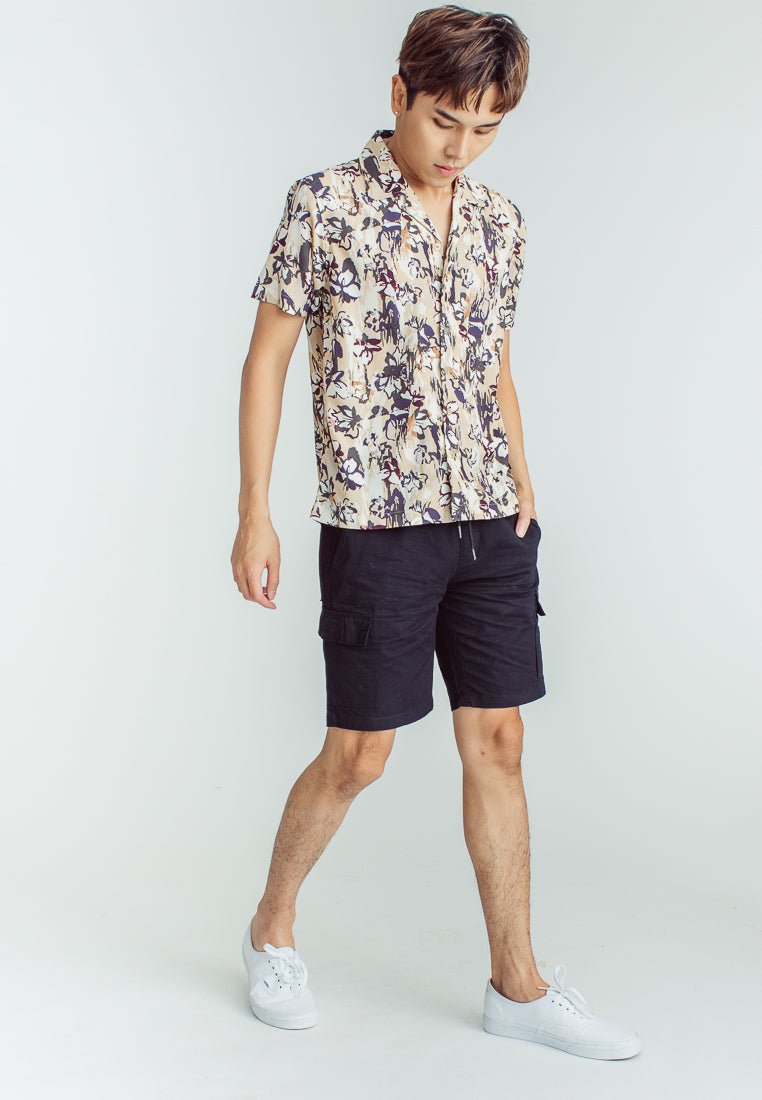 Richard Black Khaki Fashion Classic Printed Short Sleeves Button Down - Mossimo PH