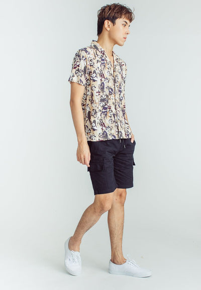 Richard Black Khaki Fashion Classic Printed Short Sleeves Button Down - Mossimo PH