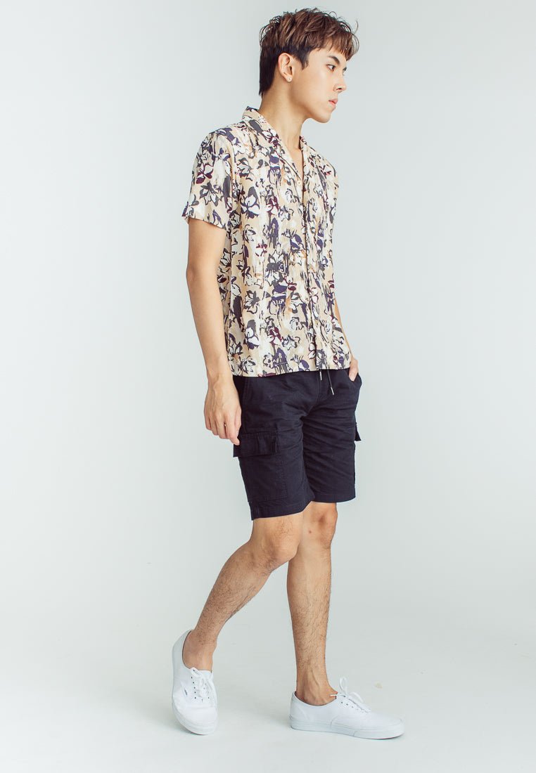 Richard Black Khaki Fashion Classic Printed Short Sleeves Button Down - Mossimo PH