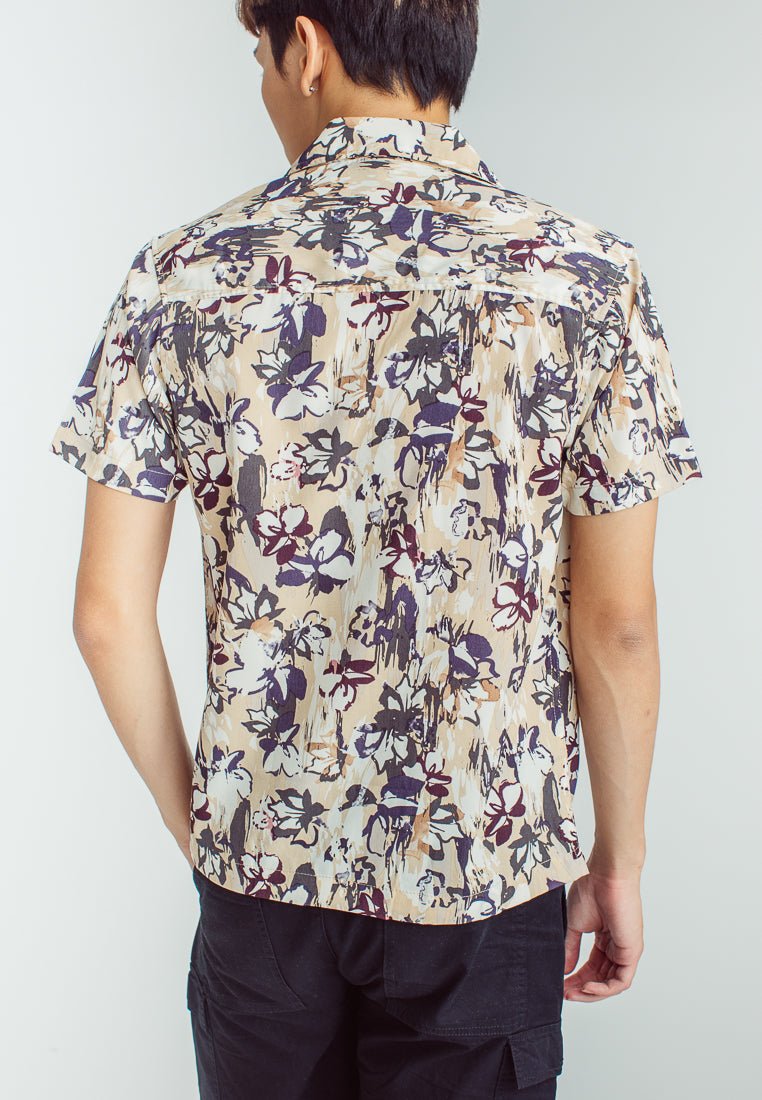 Richard Black Khaki Fashion Classic Printed Short Sleeves Button Down - Mossimo PH